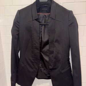 Black Women's Tailored Open-Front Blazer